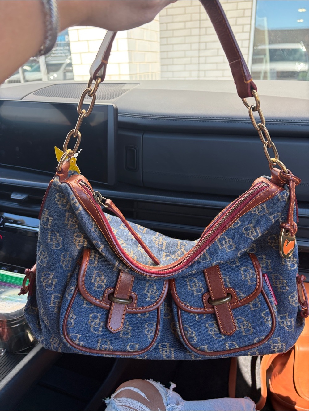 Y2K Dooney Bourke Denim Double Pocket Shoulder bag